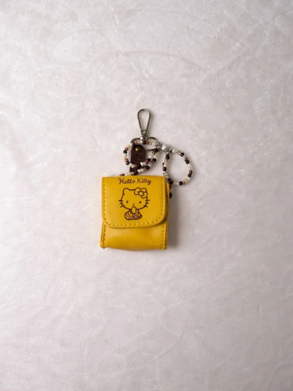 Mustard Yellow Handbag with Mini Coin Purse & Beaded Bow Charm